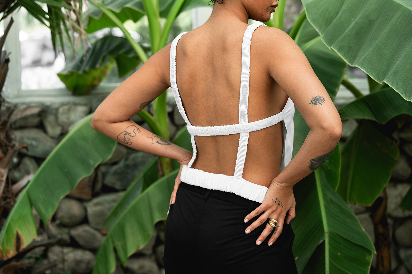 Double band backless top